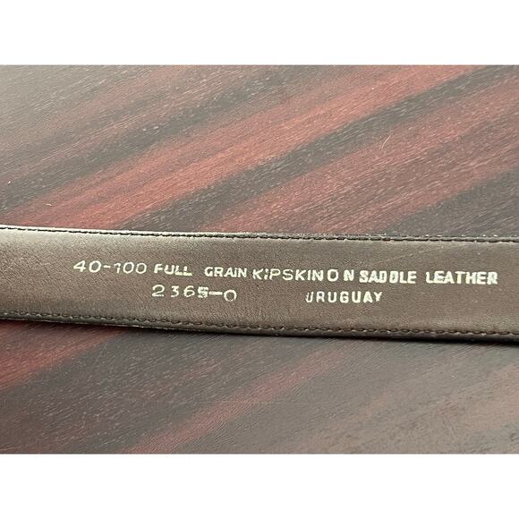 VTG YSL Belt Size 40 Solid Brass Buckle Brown Kipskin Saddle Leather Flaws - Picture 7 of 10